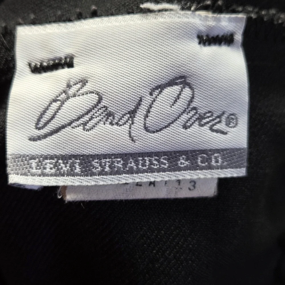 Levi Strauss Bend Over Pants Women 14 Black Vintage Elastic Waist Straight Leg